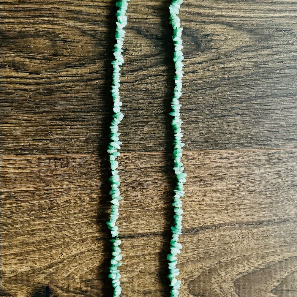 Soft Green Jade Long Strand Necklace